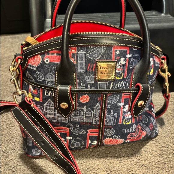 Dooney & Bourke Black and Red Satchel - Picture 1 of 2